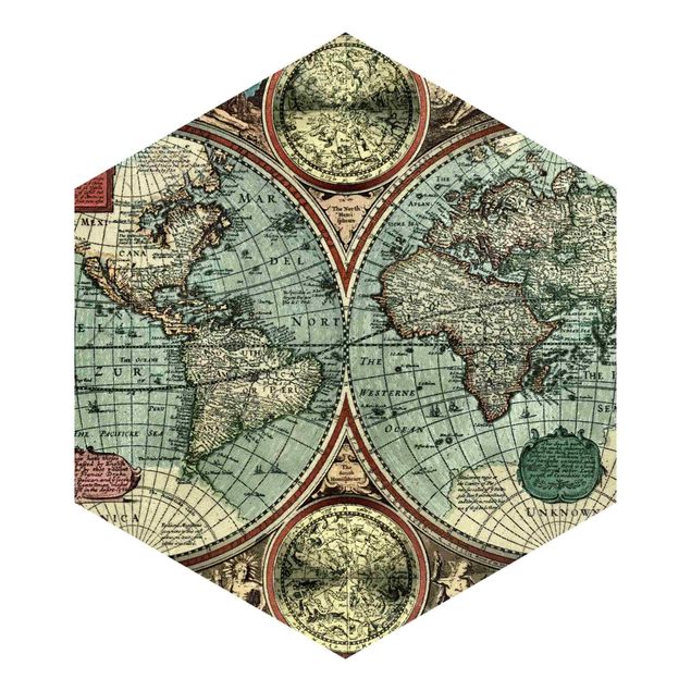 Hexagon Behang The Old World