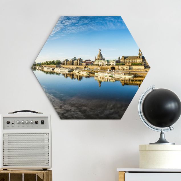 Hexagons Aluminium Dibond schilderijen The White Fleet Of Dresden