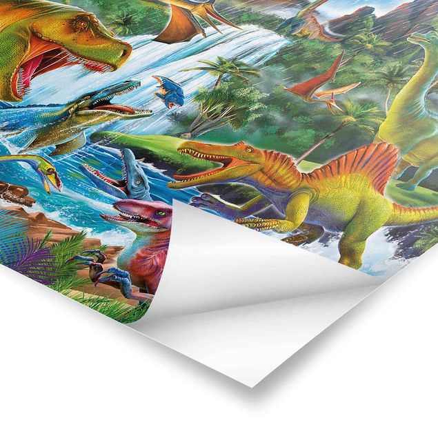 Posters Dinosaurs In A Prehistoric Storm