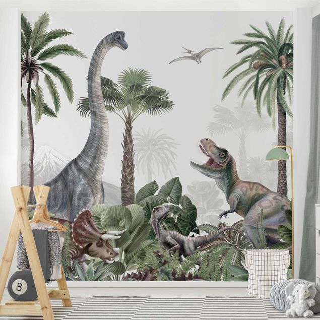 Fotobehang - Dinosaur giants in the jungle