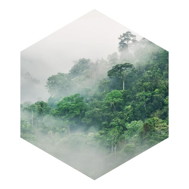 Hexagon Behang Jungle In The Fog