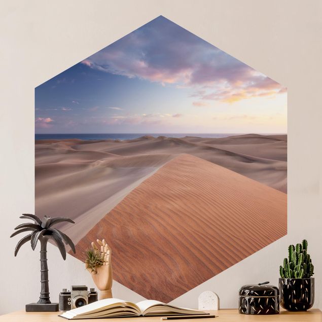 Hexagon Behang View Of Dunes