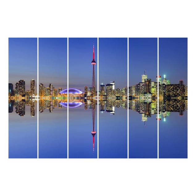 Schuifgordijnen Toronto City Skyline Before Lake Ontario