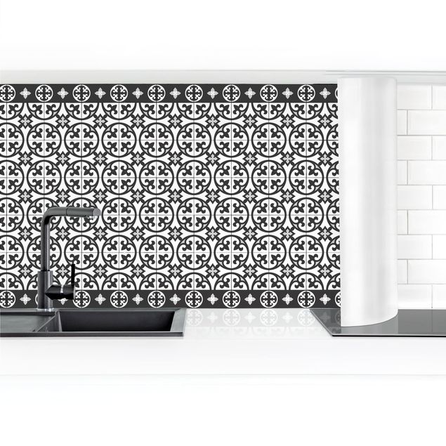 Achterkant keuken Geometrical Tile Mix Circles Black