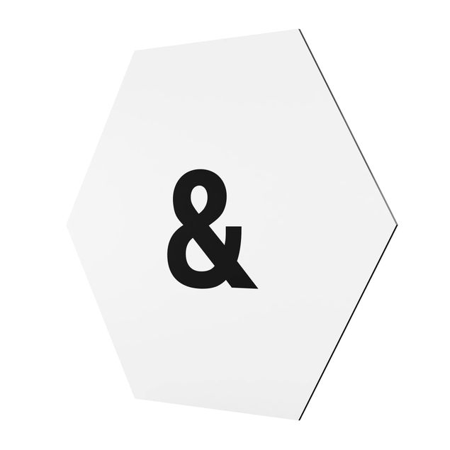 Hexagons Aluminium Dibond schilderijen Letter White &