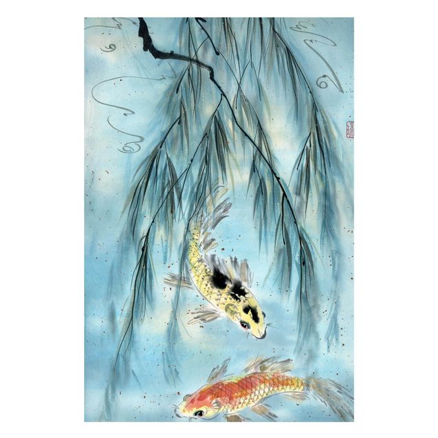 Magneetborden Japanese Watercolour Drawing Goldfish II