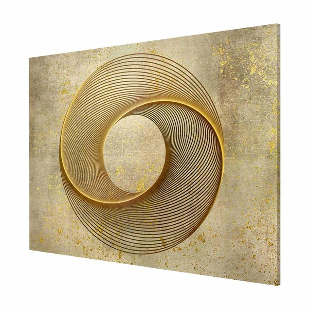 Magneetborden Line Art Circling Spirale Gold