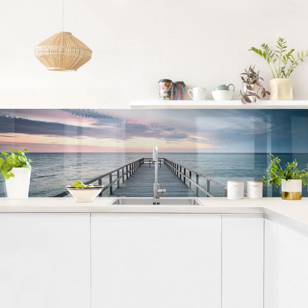 Achterwand voor keuken strand & zee Landing Bridge Boardwalk