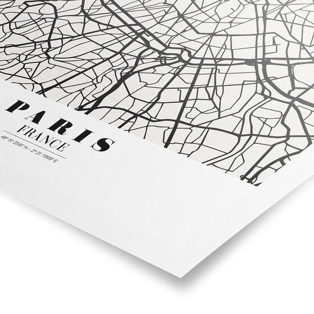 Posters Paris City Map - Classic