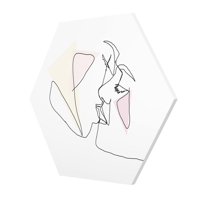 Hexagons Forex schilderijen Kiss Faces Line Art