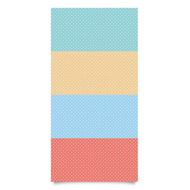 Plakfolien Pastel Colours Dotted White  - Turquoise Blue Yellow Red