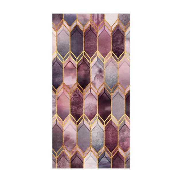 eetkamer tapijt Stained Glass Geometric Rose Gold