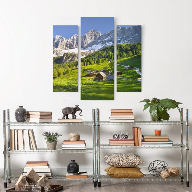 Canvas schilderijen - 3-delig Styria Alpine Meadow