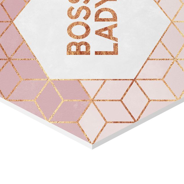 Hexagons Forex schilderijen Boss Lady Hexagons Pink