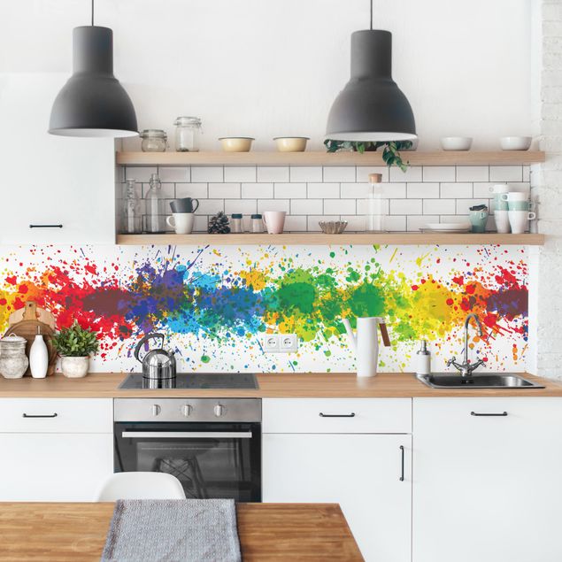 Achterwand voor keuken Rainbow Splatter
