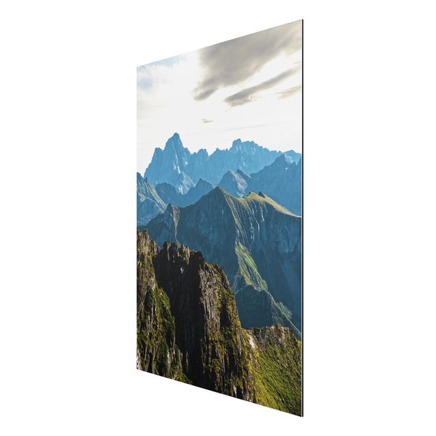Aluminium Dibond schilderijen Mountains On The Lofoten