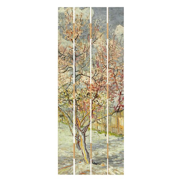Houten schilderijen op plank Vincent van Gogh - Flowering Peach Trees