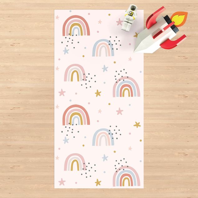 Balkonkleden Rainbow World With Stars And Dots