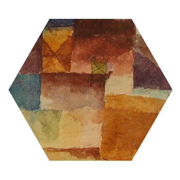 Hexagons houten schilderijen Paul Klee - In the Wasteland