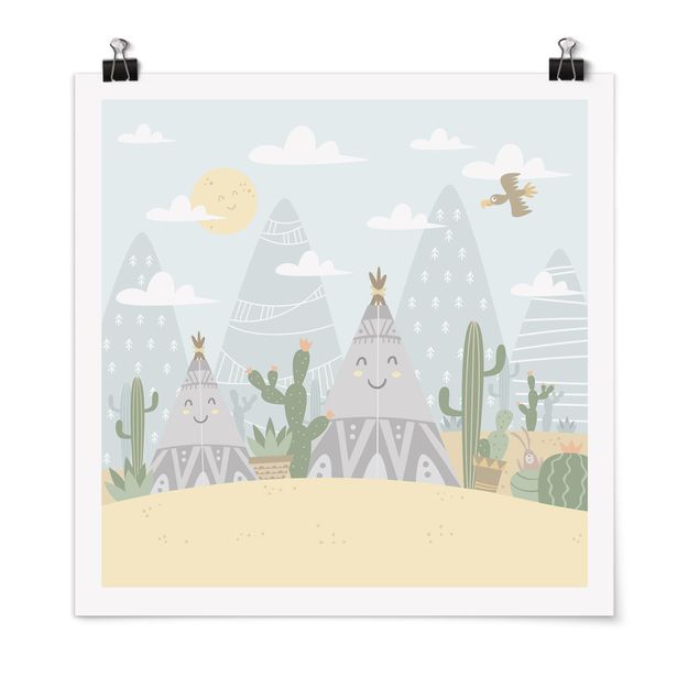 Posters Tepee With Cacti