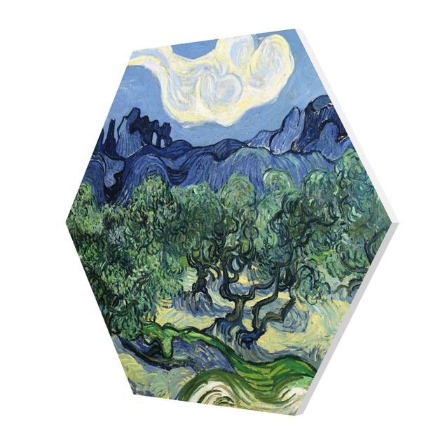 Hexagons Forex schilderijen Vincent Van Gogh - Olive Trees
