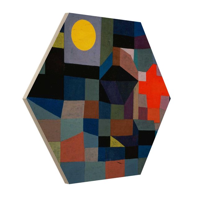 Hexagons houten schilderijen Paul Klee - Fire At Full Moon