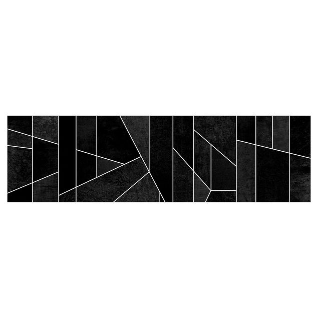 Keukenachterwanden Black And White Geometric Watercolour