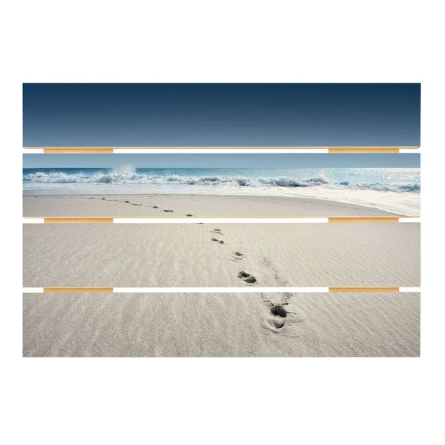 Houten schilderijen op plank Traces In The Sand