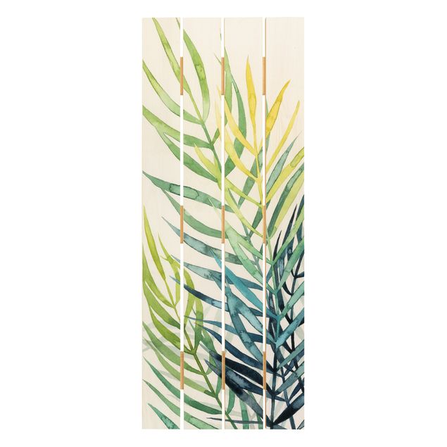 Houten schilderijen op plank Tropical Foliage - Palme