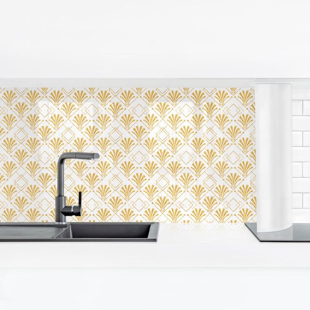 Achterwand in keuken Glitter Optic With Art Deco Pattern In Gold