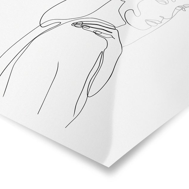 Posters Line Art Woman's Shoulder Black And White