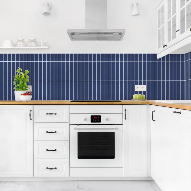 Achterwand voor keuken eenkleurig Subway Tiles - Dark Blue