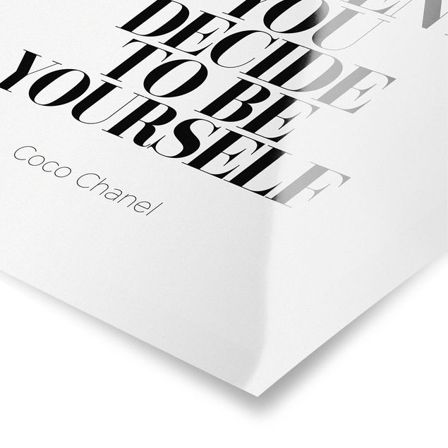 Posters Be Yourself Coco Chanel