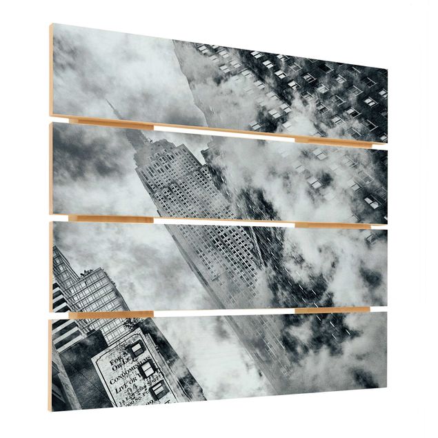 Houten schilderijen op plank Facade Of The Empire State Building