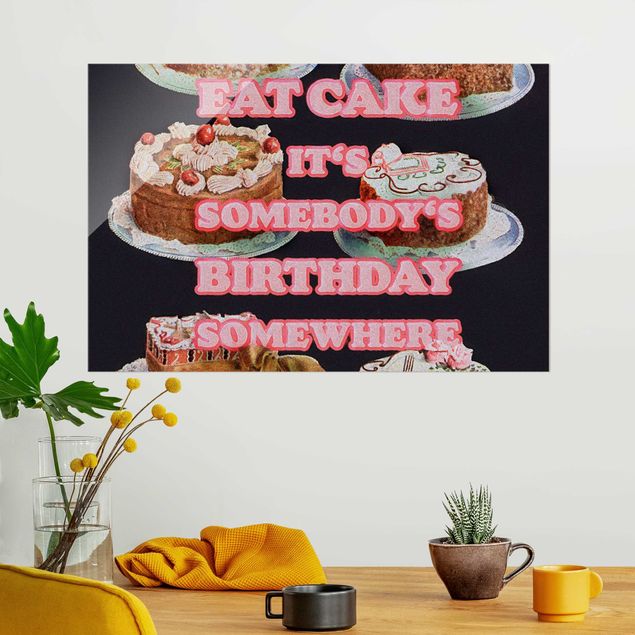 Glas Magnettafel Eat Cake It's Birthday