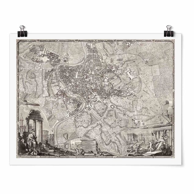 Posters Vintage Map Rome
