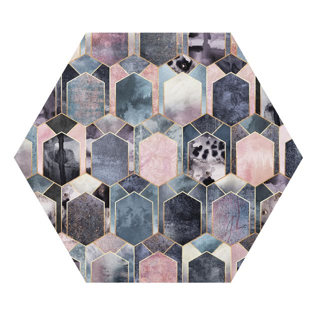 Hexagons Forex schilderijen Art Deco Marble Gold