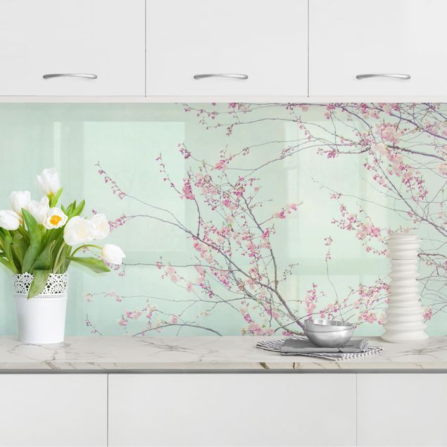 Achterwand voor keuken bloemen Cherry Blossom Yearning