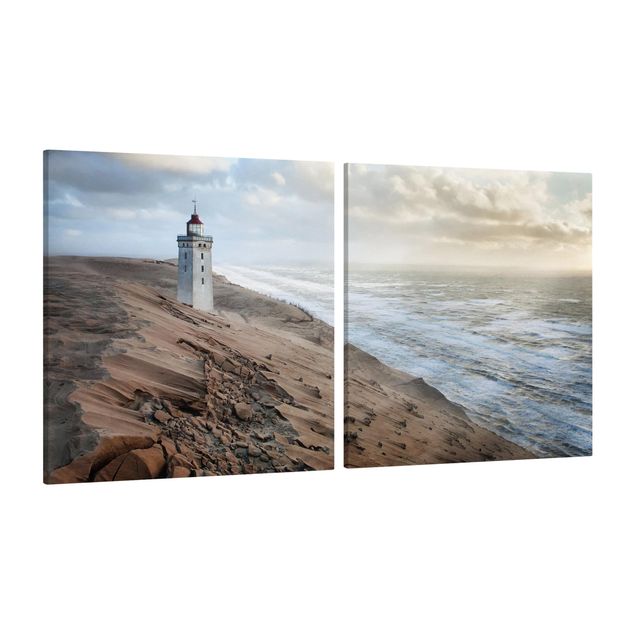 Canvas schilderijen - 2-delig  Lighthouse In Denmark