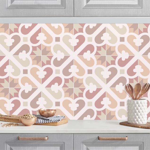 Achterwand voor keuken patroon Geometrical Tiles - Fire