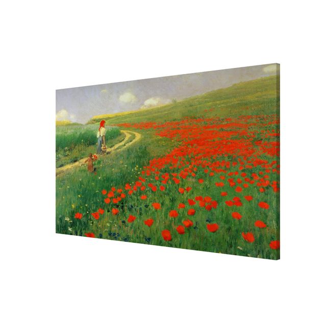 Magneetborden Pál Szinyei-Merse - Summer Landscape With A Blossoming Poppy