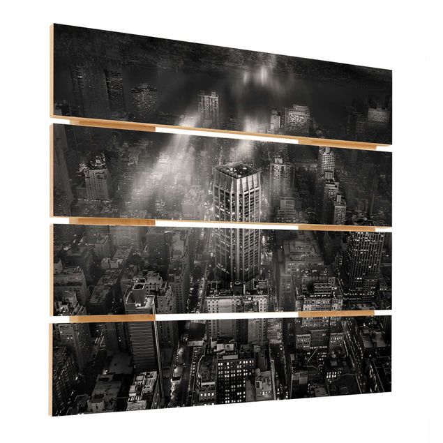 Houten schilderijen op plank Sunlight Over New York City