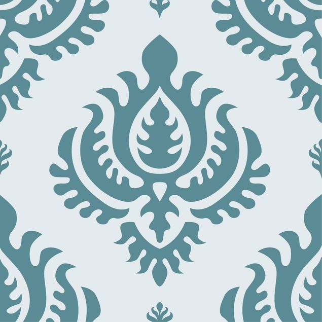 Plakfolien Compact Concise Damask Pattern Light Turquoise Petrol