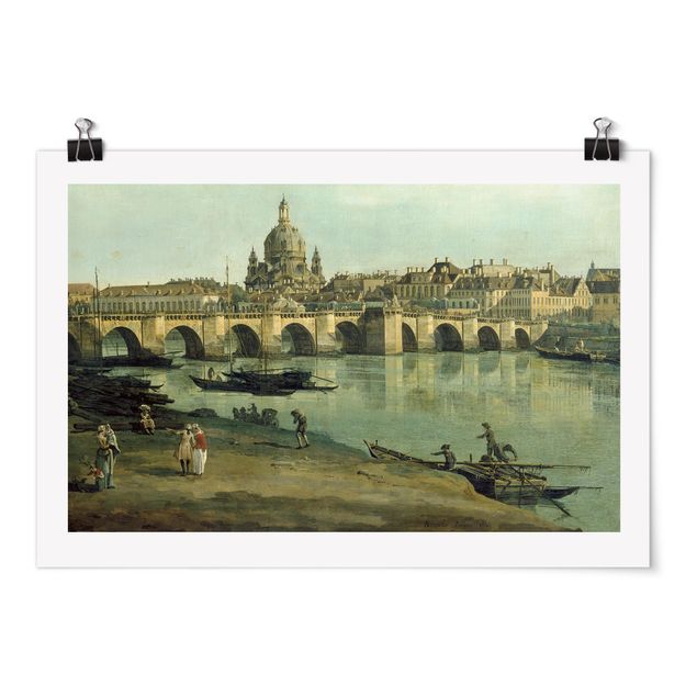 Posters Bernardo Bellotto - View of Dresden from the Right Bank of the Elbe with Augustus Bridge