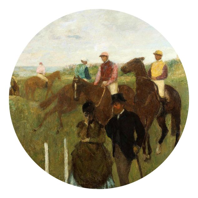 Behangcirkel Edgar Degas - Jockeys On Race Track