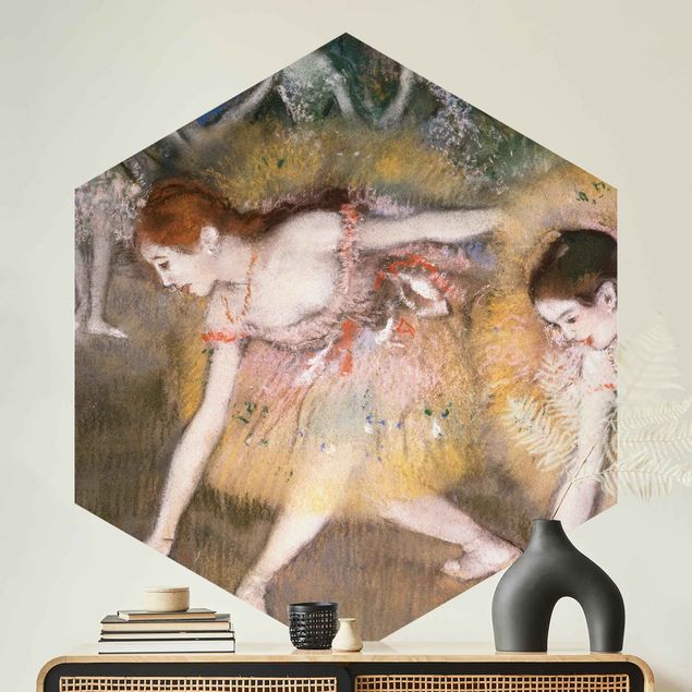 Hexagon Behang Edgar Degas - Bowing Ballerinas