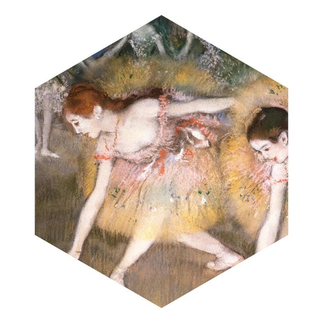Hexagon Behang Edgar Degas - Bowing Ballerinas