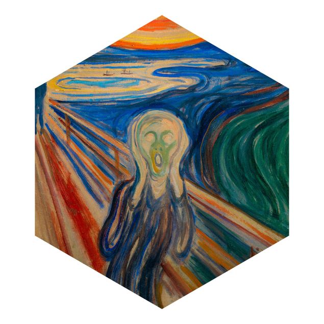 Hexagon Behang Edvard Munch - The Scream