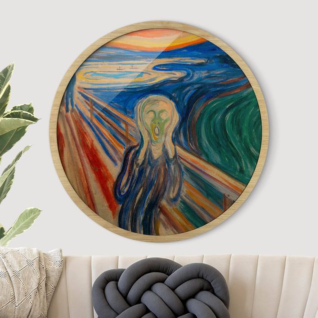 Gerahmte Bilder Rund Edvard Munch - The Scream