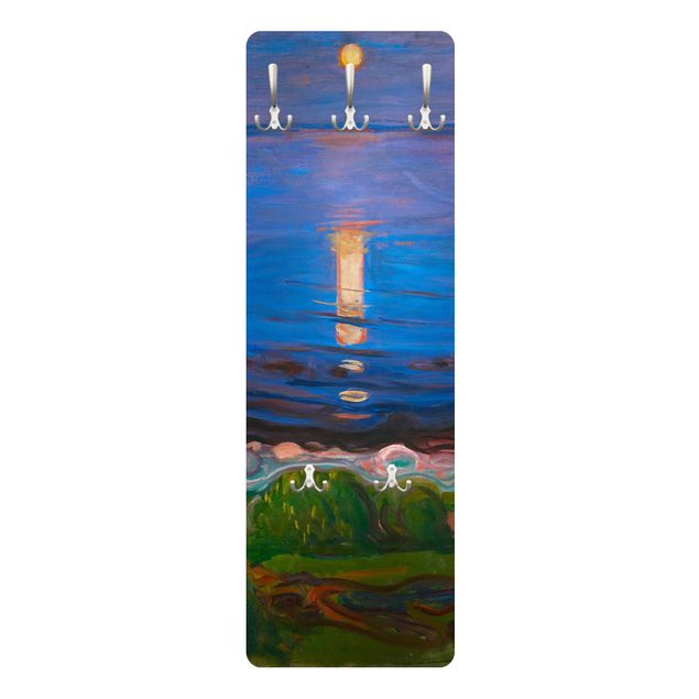 Wandkapstokken houten paneel Edvard Munch - Summer Night By The Beach